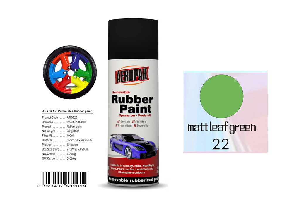 China Leaf Green Color Removable Rubber Spray Paint For Plastic Against Moisture wholesale