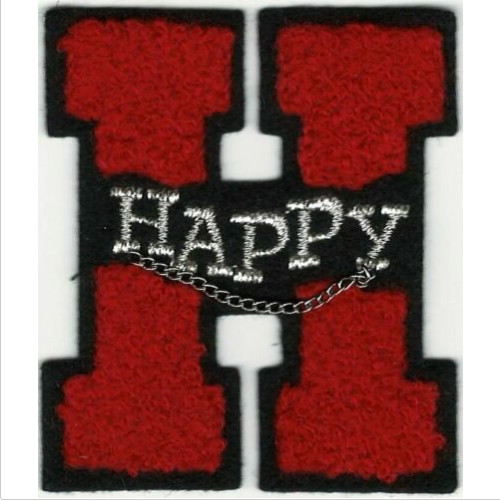 China 2 1/2" Red Happy Letter H Chenille Varsity Patch wholesale