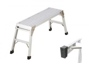 China 100x38cm Aluminum Work Platform Ladder Silver Color With Anti Slip End Cap wholesale