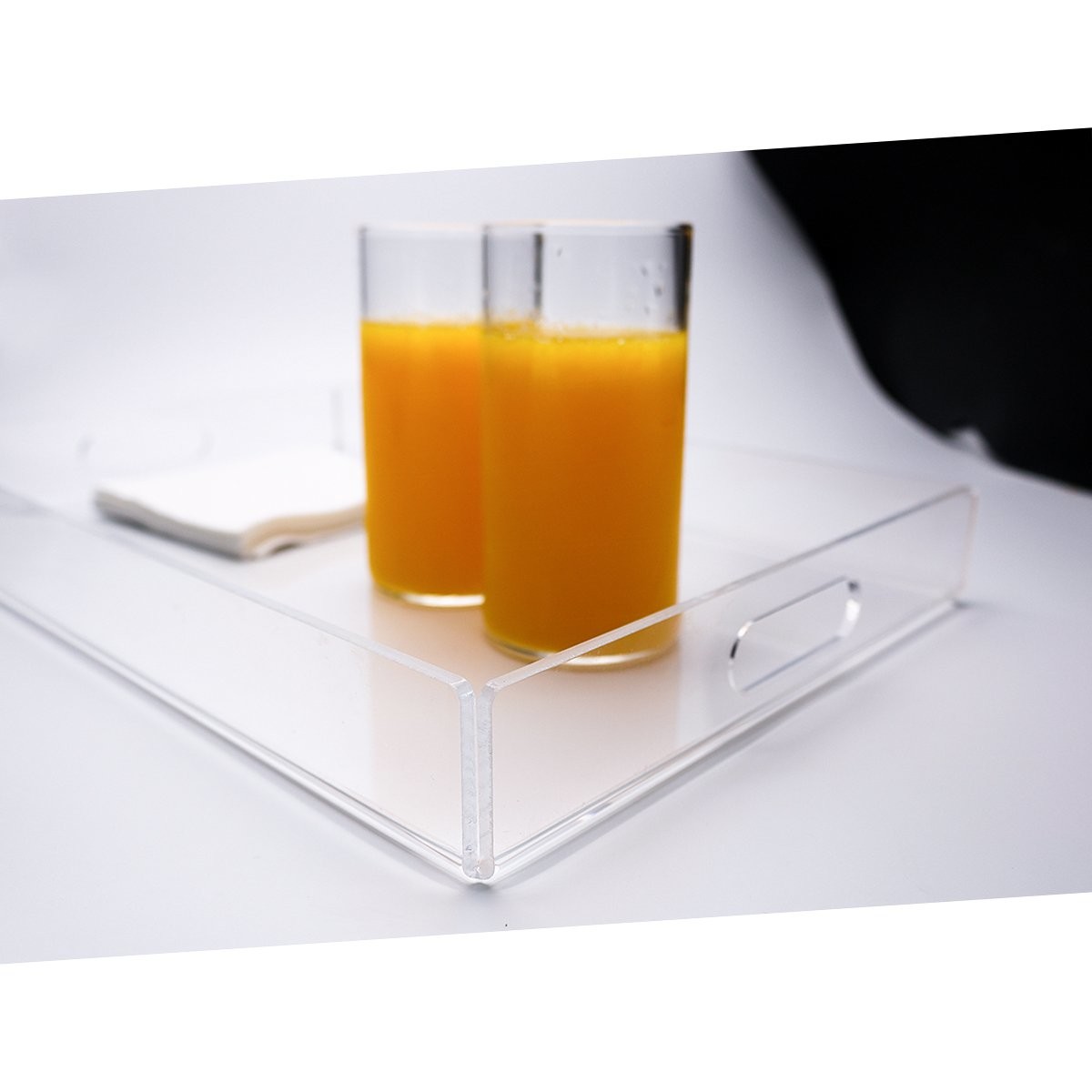 China Clear Acrylic Tray Rectangular For Breakfast wholesale