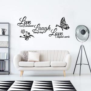 China 65.00x28.70cm Acrylic Mirror Wall With Text / Decal Art Family Stickers wholesale