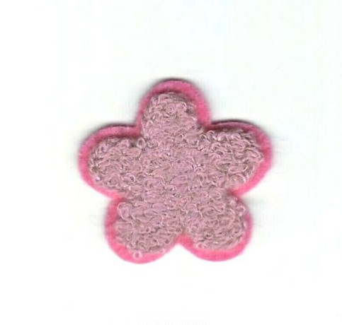 China 1 1/2" Pink Chenille Flower Embroidery patch wholesale