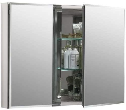 China Double Door Aluminum Storage Cabinet  / Aluminium Vanity Cabinet Sleek Mirrored wholesale