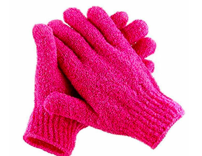 China Random Peeling Exfoliating Body Scrub Gloves Heat Transfer Printing wholesale