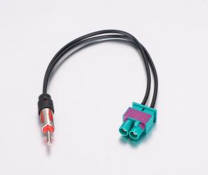 China Double Fakra Connector Assembly Male to FM Radio Adapter With Pigtail RG 174 Cable wholesale
