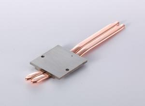 China Black Anodize Copper Pipe Heatsink 0.4mm Aluminum Fin Thickness wholesale