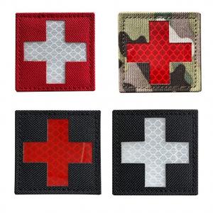 China Cross Military Medical Rescue IR Reflective Badges Morale Tactical Patches wholesale