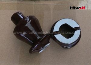 China 1KV 250A LV Ceramic Insulator Bushing , Overhead Line Insulators Chocolate Brown wholesale