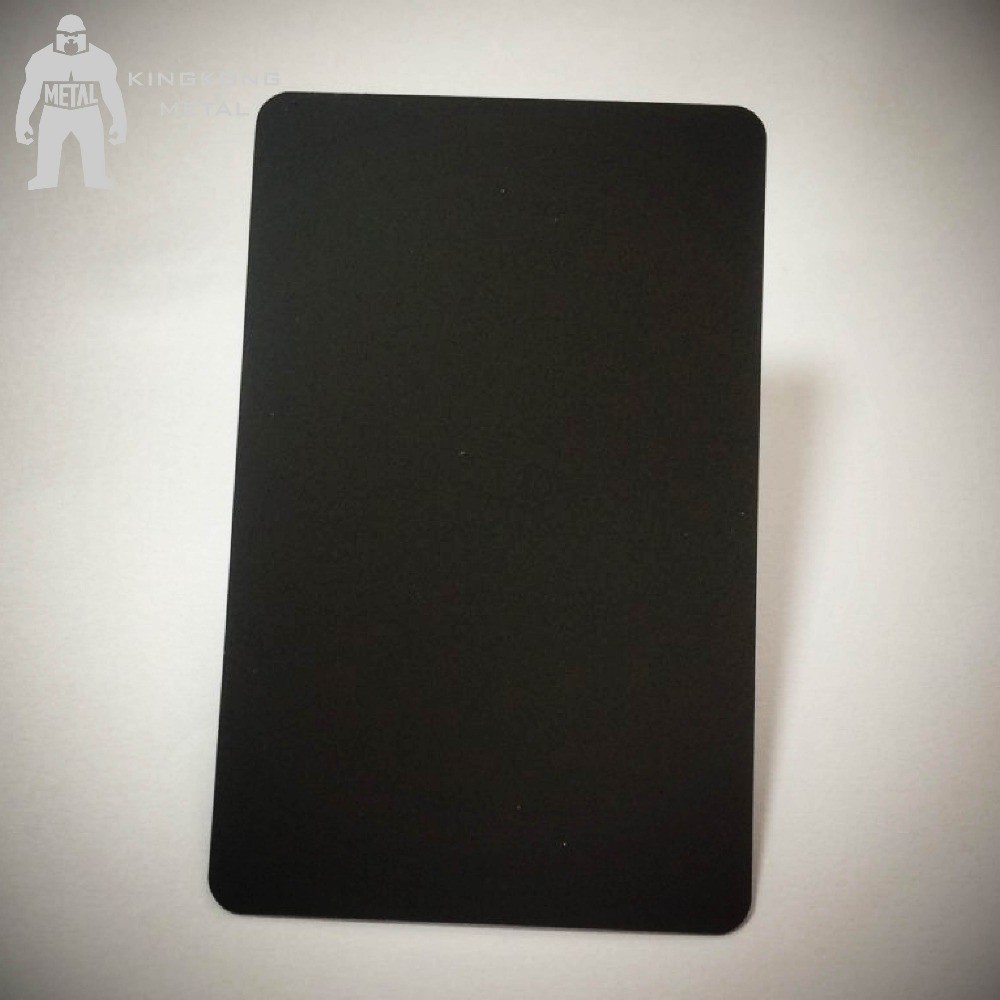 China Blank Matte Black Metal Business Cards , Plain Black Business Cards 85x54x0.3mm wholesale