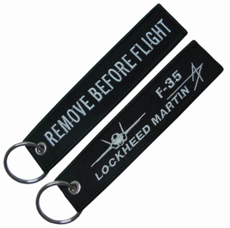China Merrowed Borders Micro Injected Flight Embroidered Keychain 130X30mm wholesale