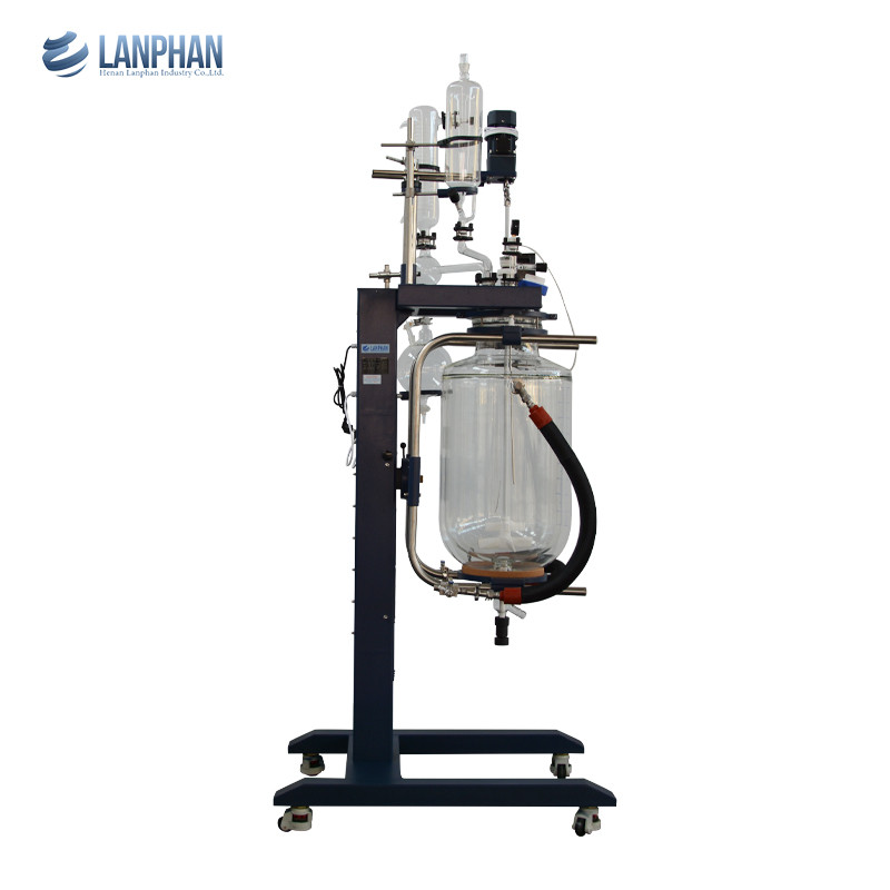 China 20L Dual Jacket Lab Glass Reactor Distillation Pharmaceutical Kettle Corrosion Resistant wholesale
