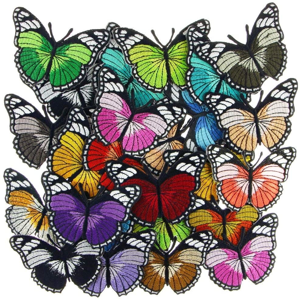 China Random Butterfly Sew On Embroidered Patches With Iron On Backing wholesale