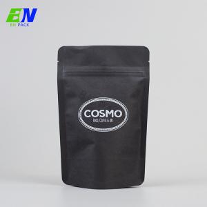 China Eco-friendly Black Kraft Paper Coffee Bag Stand up Packing Zipper Pouch Bags for Food wholesale