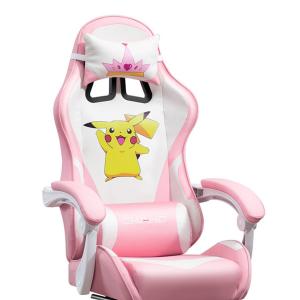 China Revolving 0.5 PVC Light Pink Gaming Chair With 320 Nylon Foot wholesale