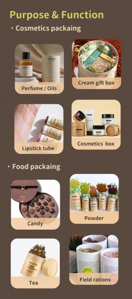 Food Grade Cocoa Powder Tea Paper Tube Packaging Biodegradable Round