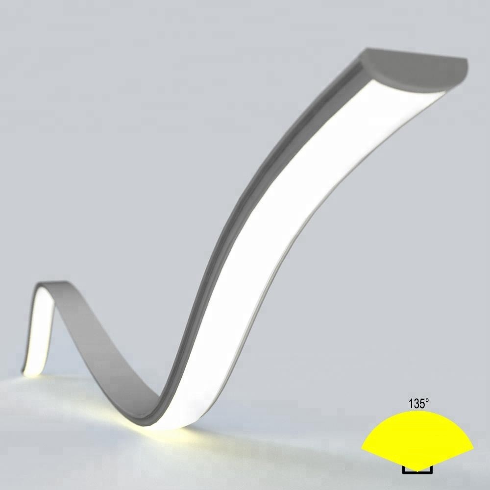 China Flexible Bendable Led Strip Aluminium Profile With Frosted Cover Lens wholesale