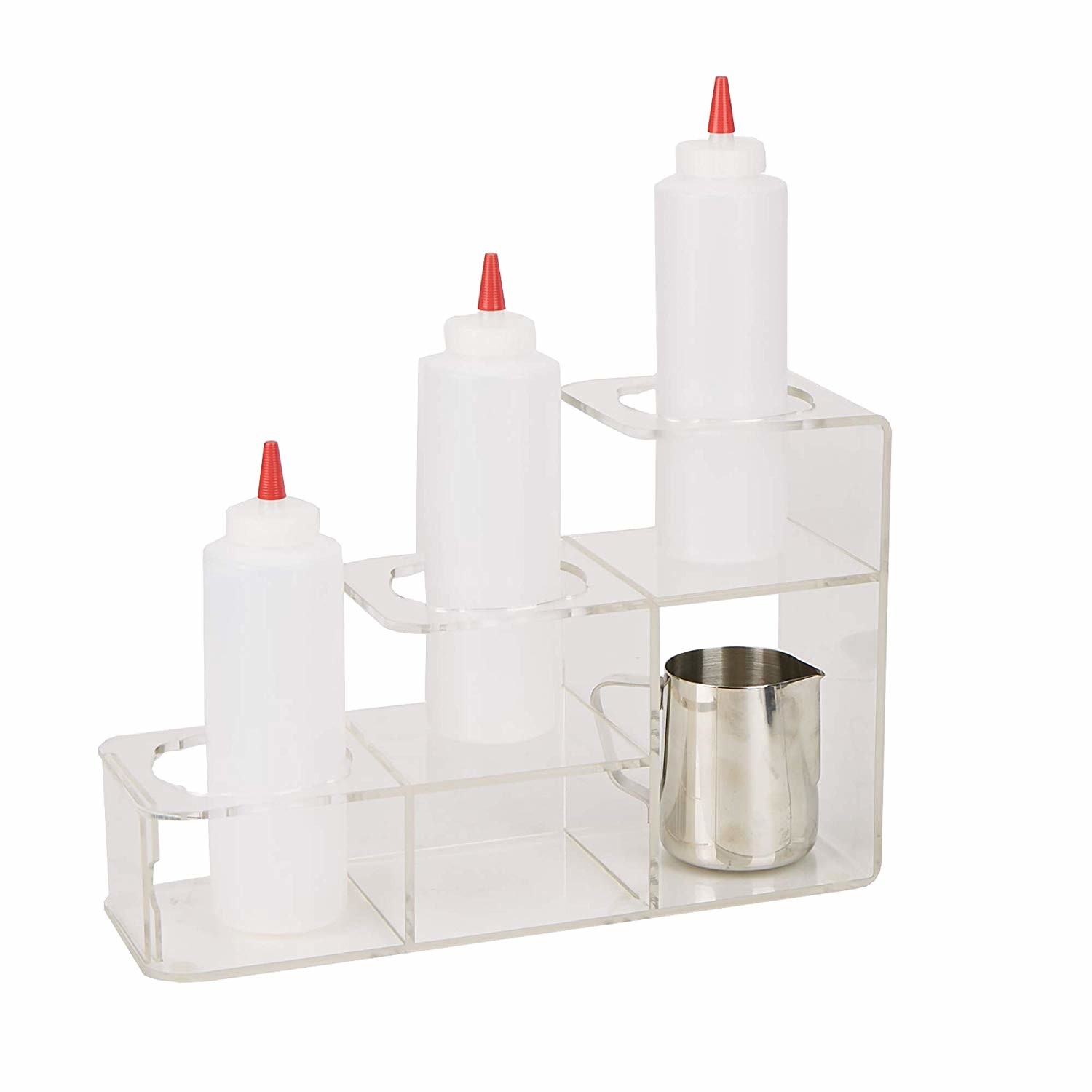 Transparent Acrylic Wine Stand Weather Resistant For Syrup Bottle Storage