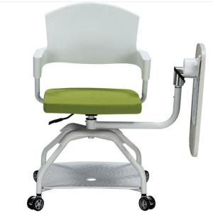 China 4 Wheels Fabric Seat Conference Room Chairs Training With Writing Tablet wholesale