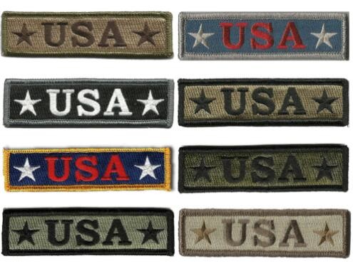 China 100% Embroidery Tactical Hook USA Patches 3.75x1" Twill Fabric Background wholesale