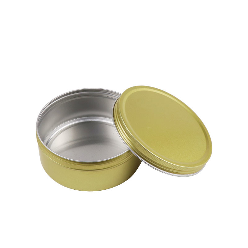 China Round Silver Candy Cosmetic Sample Containers Aluminium 5ml To 500ml Cream Jar wholesale
