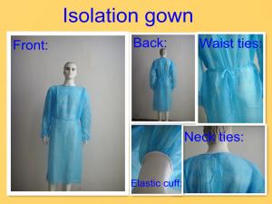 China Round Neck Patient Disposable Plastic Gowns , Medical Isolation Gowns wholesale