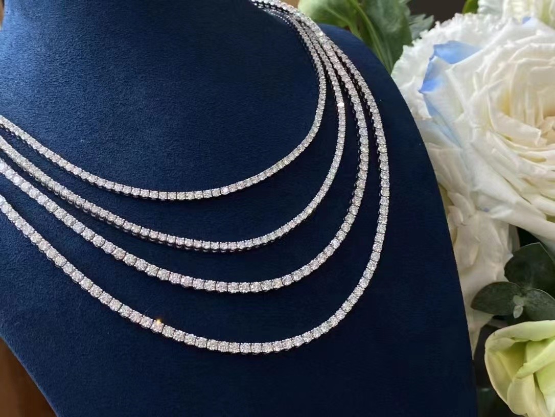 China vvs real diamond jewellery fashion jewelry manufacturer china the diamond jewelry factory Diamond Tennis Necklace wholesale