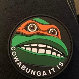 China Custom Made Sew On Patch Cowabunga It Is PVC Hook And Loop Patches wholesale
