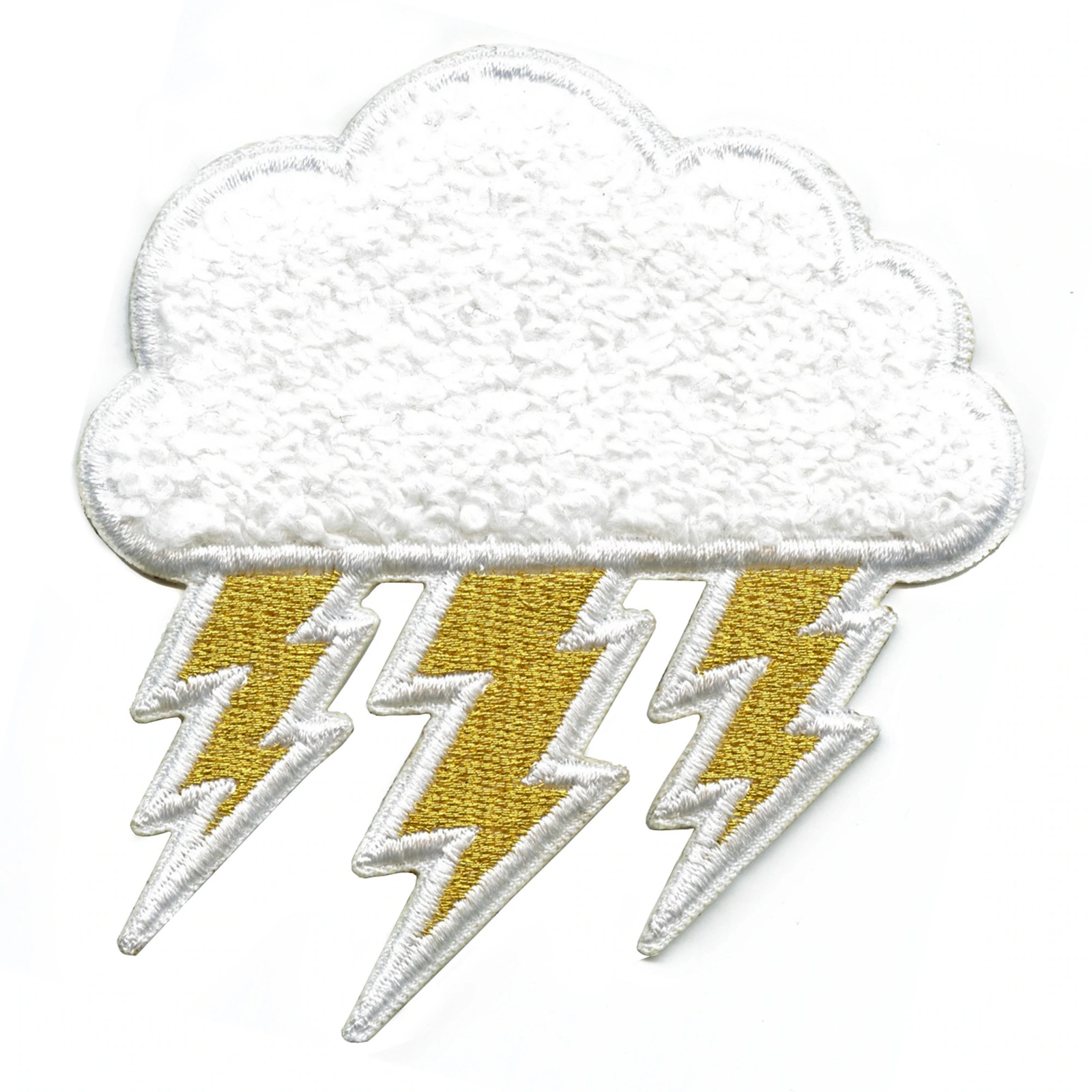 China Enchanted Chenille Lightning Cloud Patch Embroidered Iron On Patch wholesale