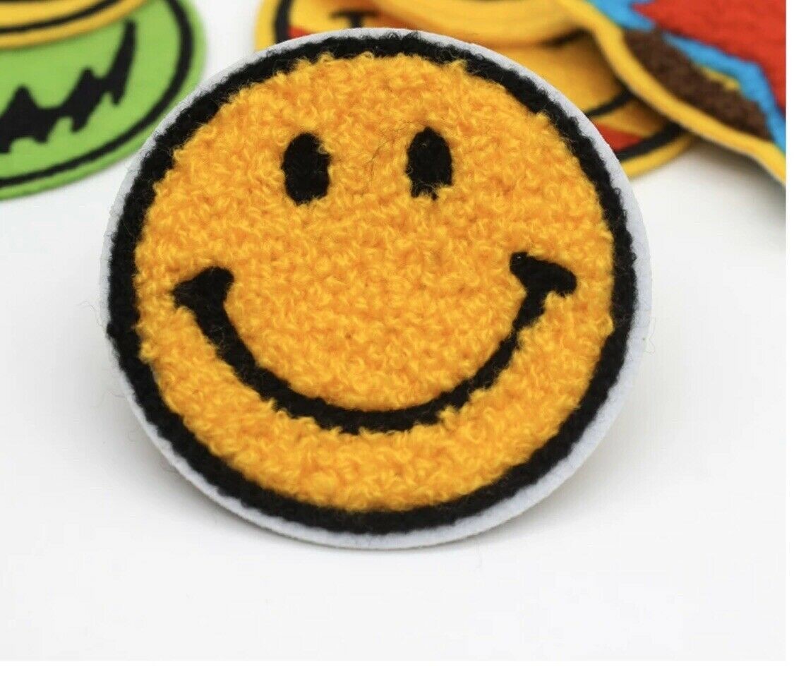 China Chenille Smiley Face Patch - Iron On Chenille Patch Smile Fashion Patch - Yellow wholesale
