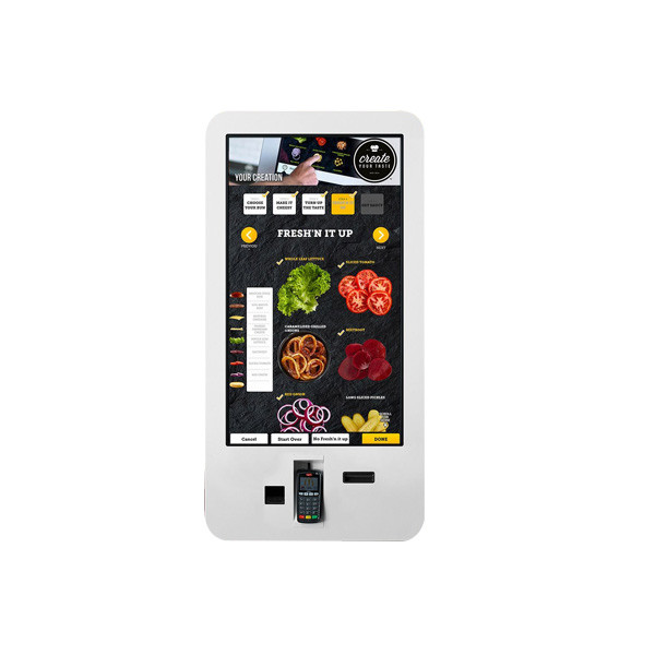 China 32" 42 " Food Ordering Self Service Payment Kiosk With Capacitive Touch Barcode Reader wholesale