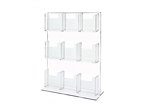 China 9 Pocket Vertical Acrylic Clear Board Freestanding With Sign Holder wholesale