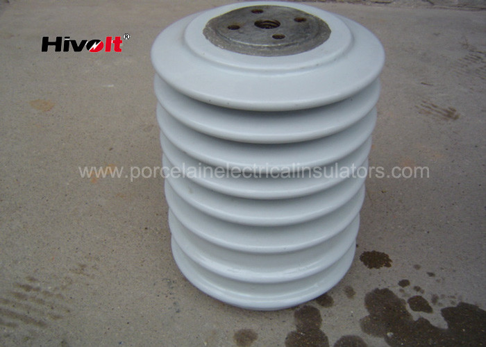 China Porcelain Post Insulators With Steel Inserts , Bus Post Insulator Grey Color wholesale