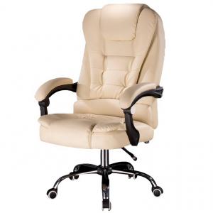 China Sponge Revolving Leather Office Chair With Footrest 320mm Nylon Base wholesale
