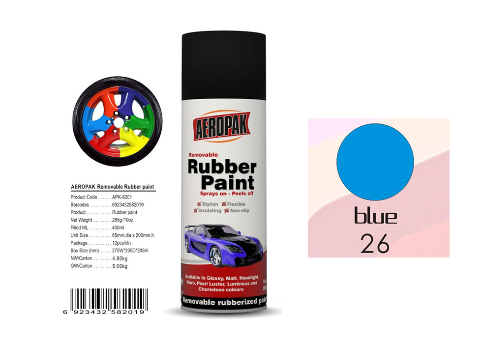 China Head Light Blue Peelable Automotive Paint APK-8201-26 For Cars Body wholesale