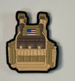 China Military Vest USA Flag PVC Patches PMS Color Laser Cut Border / Merrowed Border wholesale