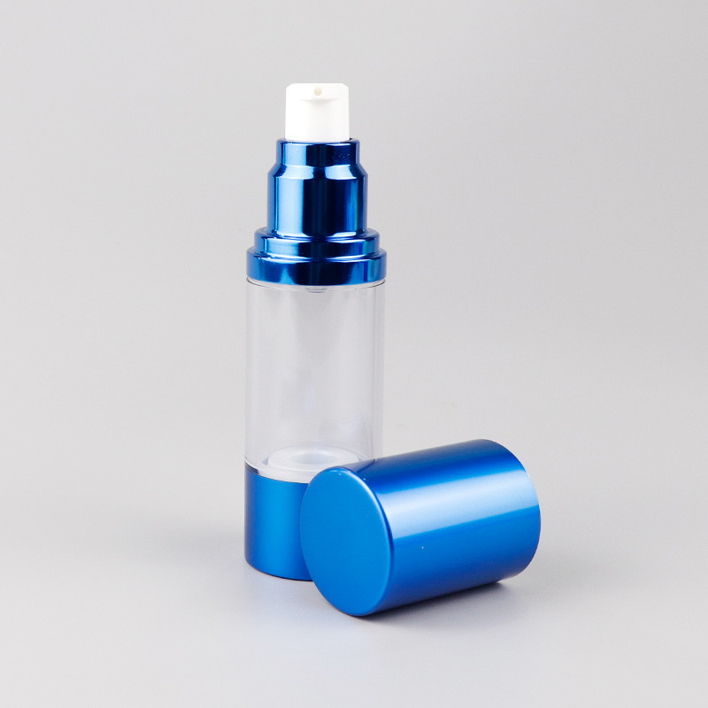 China 0.5OZ 1OZ 1.7OZ 3.4OZ Airless Spray Bottle Blue Round Cosmetic Bottle wholesale