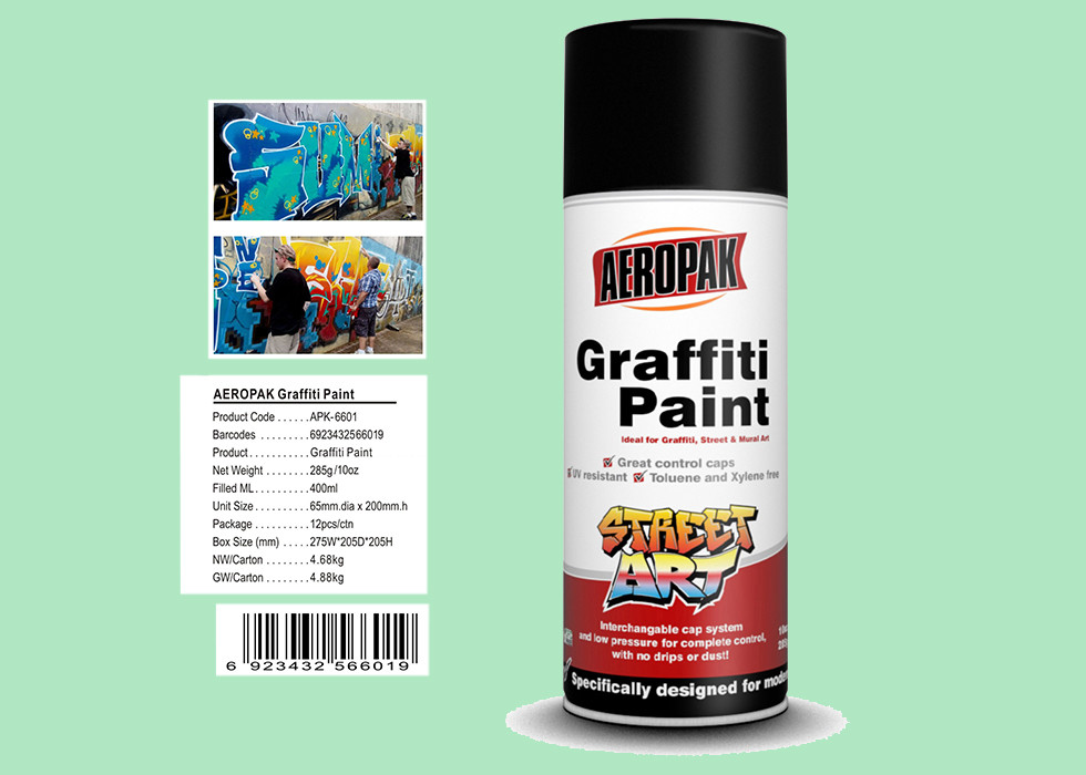 China Fan Nozzle Graffiti Spray Paint Light Green Color For Wall Art APK-6601-11 wholesale