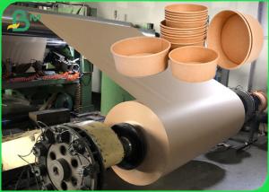 China Greaseproof 275gsm / 300gsm PE coated brown Kraft Paper Roll For Takeaway bowl wholesale