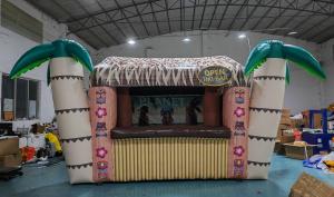 China Commercial Tropical Exhibition Inflatable Tiki Bar PVC Bar Counter Inflatable Serving Pub Tent wholesale