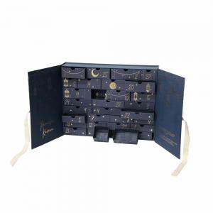 China Beauty Advent Calendar Gift Card Box 30 Drawers With Ribbon on sale