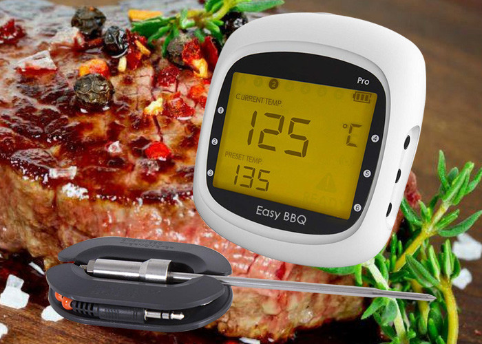 China Six Probes Wireless Bluetooth BBQ Thermometer High Accuracy With Backlight wholesale