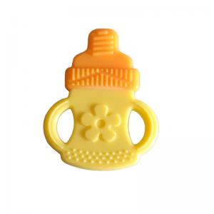 China silicone baby teether ,milk bottle shape silicone baby teethers wholesale
