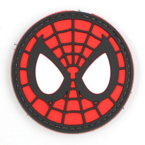 China Spiderman Eyes Head Morale PVC Patch Hook And Loop Reflective Patches wholesale
