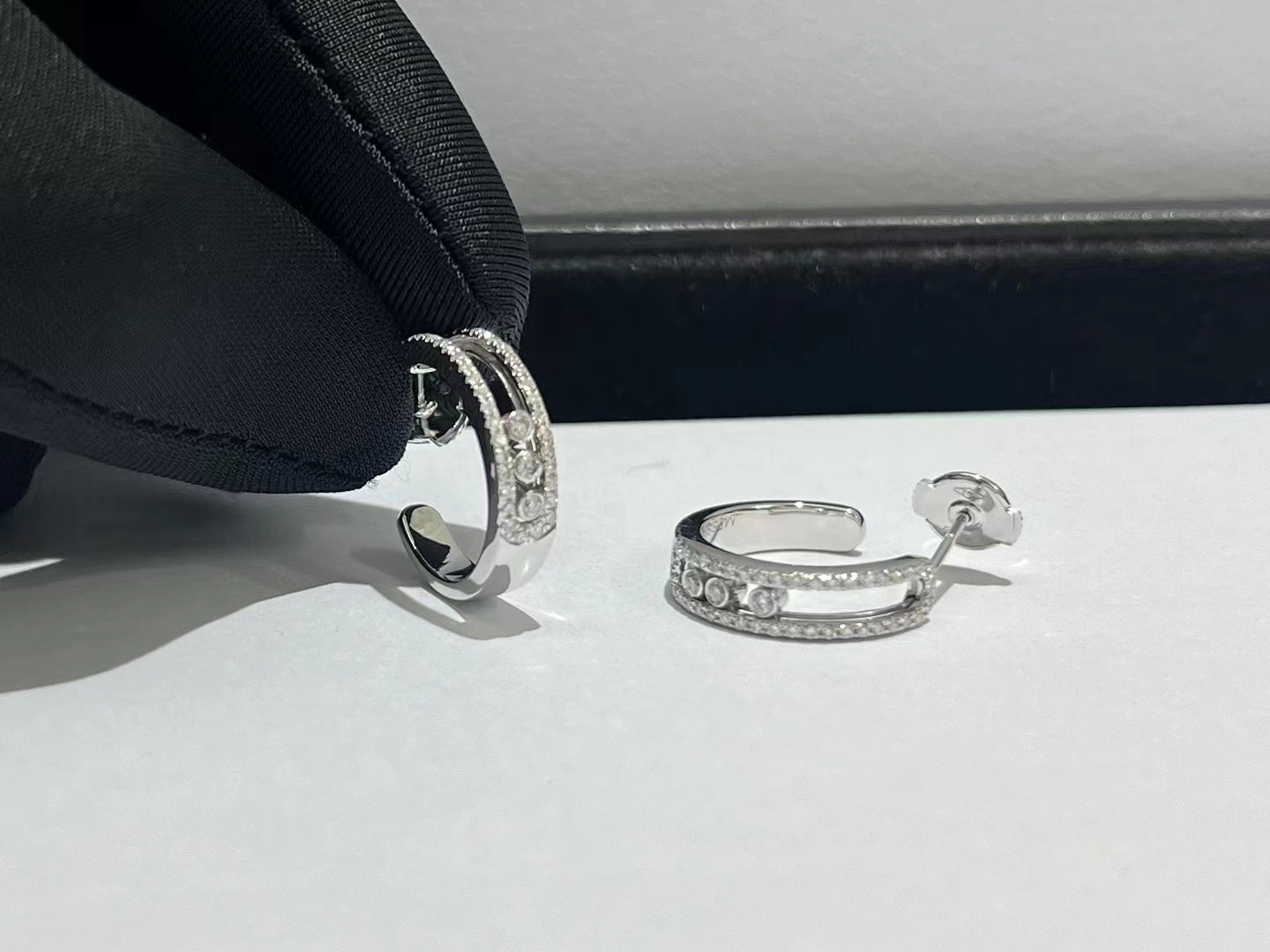 jewelry luxury fine gold diamond earrings Messika 18k gold diamond