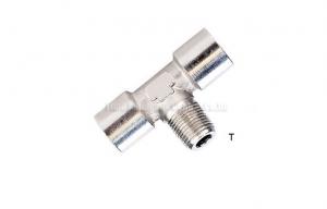 China 1/8" - 1/2" Branch Tee Pneumatic Pipe Fittings , 2.5Mpa Pipe Joint Connectors wholesale