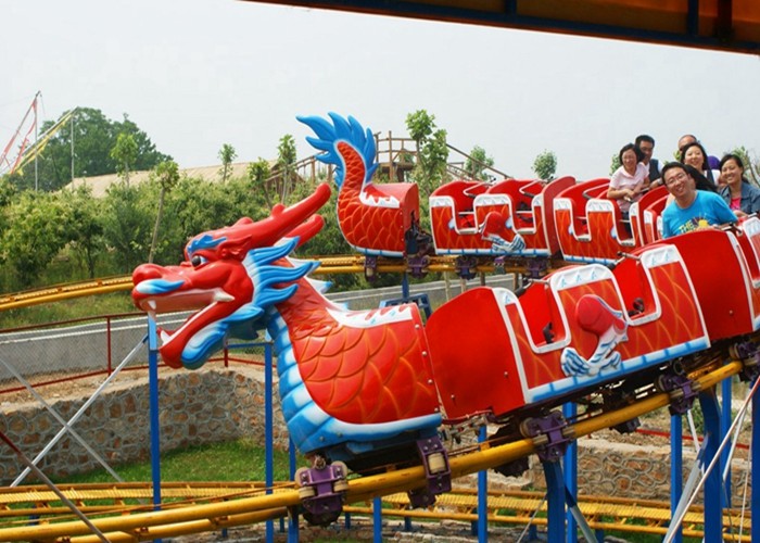 China Adjustable Speed Kiddie Dragon Coaster , Outdoor Amusement Park Rides wholesale