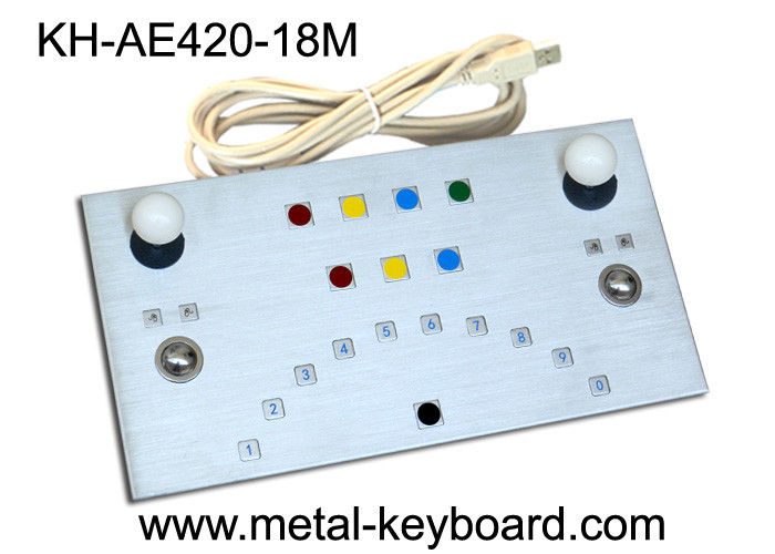 Quality Vandalism proof Metal panel Industrial Metal keyboard 18 Keys with USB / PS2 Interface for sale