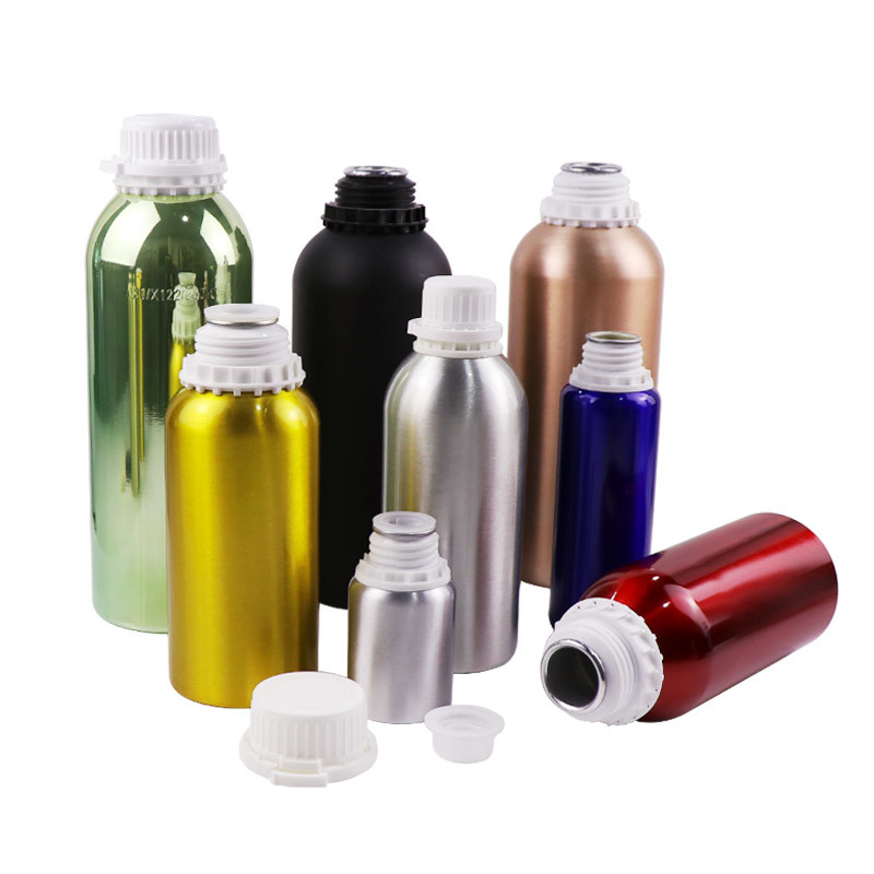 China 150ml 200ml 300ml Aluminum Essential Oil Bottles Screw Lid Serum Bottle With Dropper wholesale