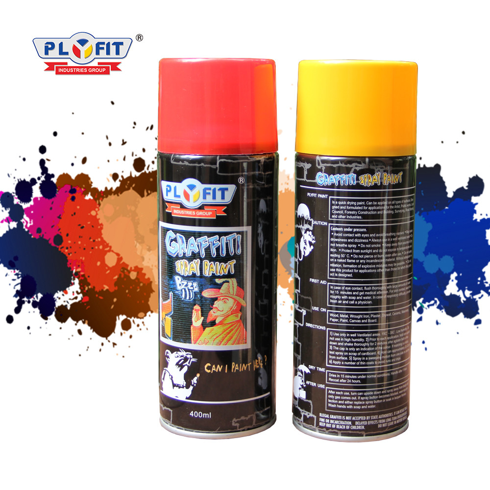 Buy cheap 400ml Aerosol Graffiti Spray Paint Red Yellow Color Liquid Coating Hard Film from wholesalers