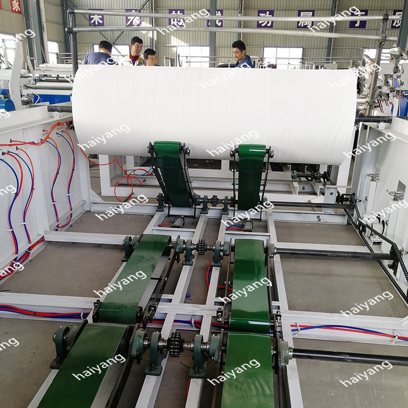 China Automatic Embossed Maxi Roll Toilet Tissue Rewinding Glue Small Bobbin Paper Manufacturing Machine wholesale